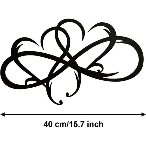 Vægdekoration - PZCC - Infinity Hjerte - Sort metal - Moderne design - Ophæng