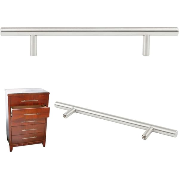 Sæt med 20 T-greb i rustfrit stål, 150 mm brede, til skuffer og skabslåger, 96 mm center-til-center