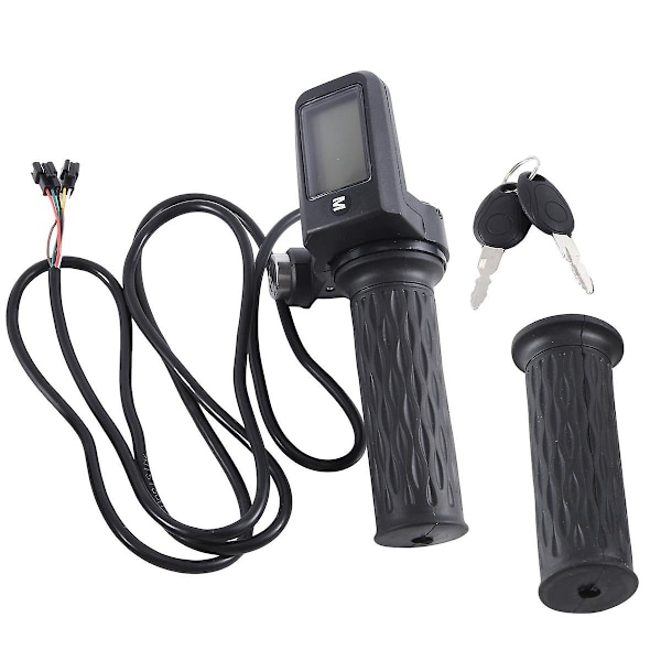 Elektrisk cykel Twist Throttle Lcd-display med hastighet och körsträcka och batterikraft med låstangent
