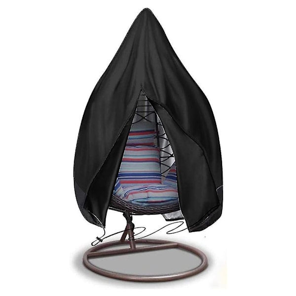 Hanging Egg Chair Cover Outdoor Anti-dust Zipper Oxcompatible Withd 115x190 Black