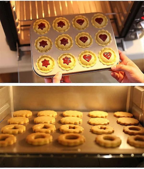 Linzer Kakeutstikkersett Rustfritt Stål 6-Deler, Utskiftbare Former for Baking, Frukt, Håndverk