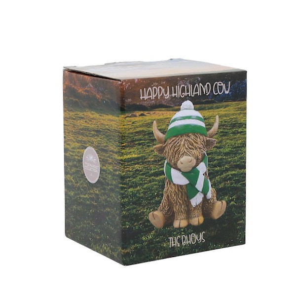 Figurin Juldekoration Highland Cow Halsduk Hatt Semester Säsongsdekoration Resin