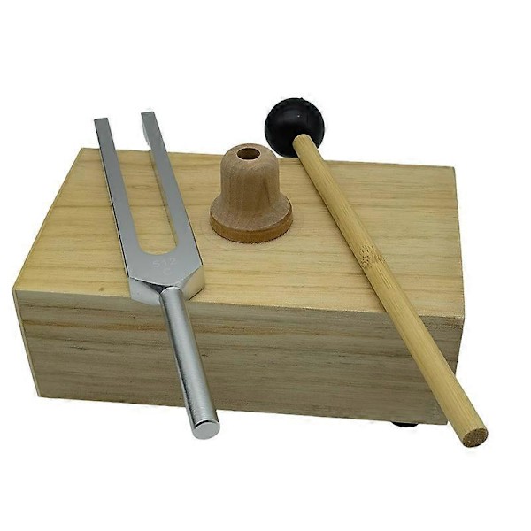 Virityshaarukka 512HZ Värähtely puuresonaattorilaatikolla Kokeellinen instrumentti ääniterapiaan, joogaan,