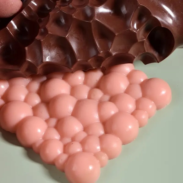1. silikone-bobbel chokoladeform Allover Waffle Kreativ Pudding Gele Godteribagning Værktøj B-149 Bubble Form Chokoladeform