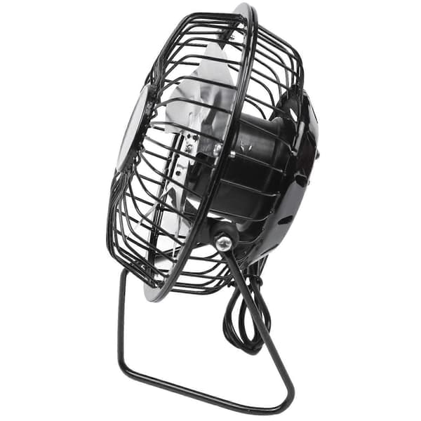2,5W 5V Solcellepanel Jernventilator til Hjemmekontor Udendørs Rejser Fiskeri 4 Tommer Køleventilator