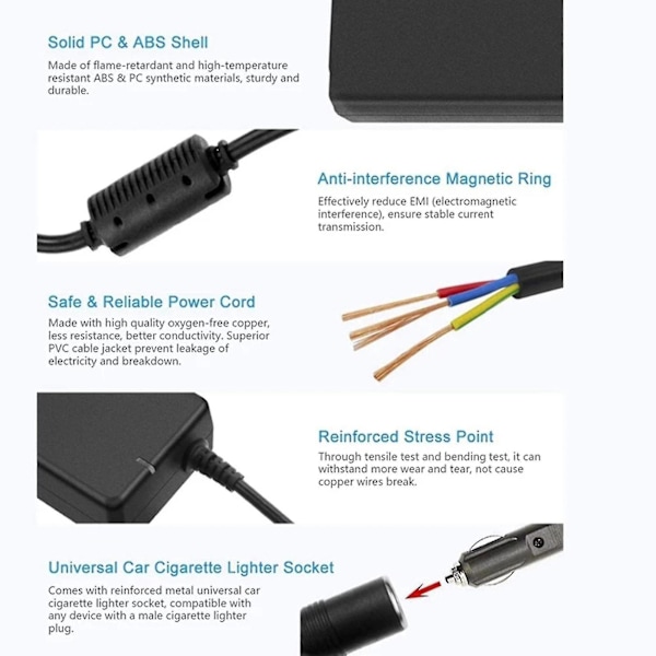 12v 15a 160w Bilkonverter 220v Til 12v Billader Adapter Konverter Bil Hjem - Lighter Konverter EU Stik [Gratis Forsendelse]