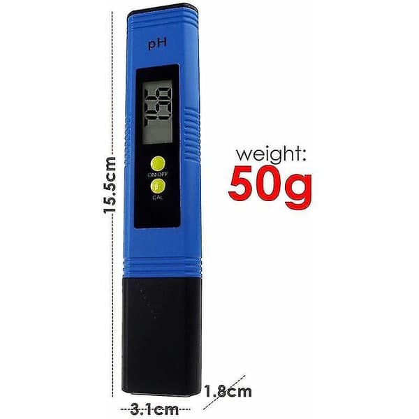 pH-mätare i pennform, 0,05pH hög precision pH-testare med automatisk 3-punktskalibrering
