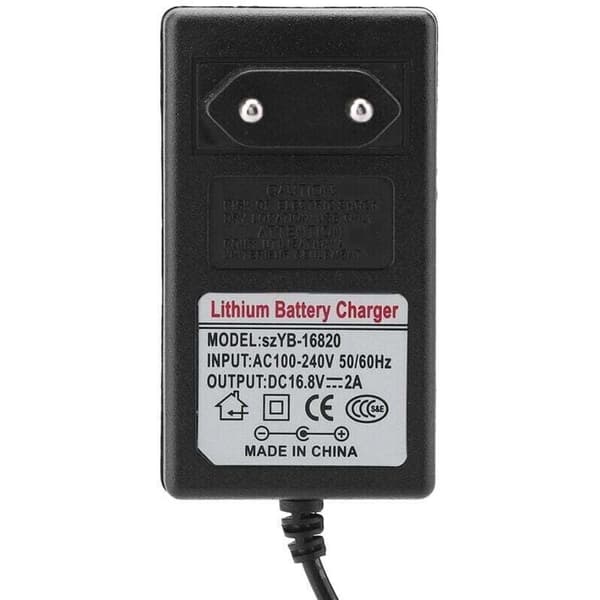 AC100-240V DC 16.8V 2A Erstatnings AC-adapter Litium-ion Batterilader Sikker Lading EU