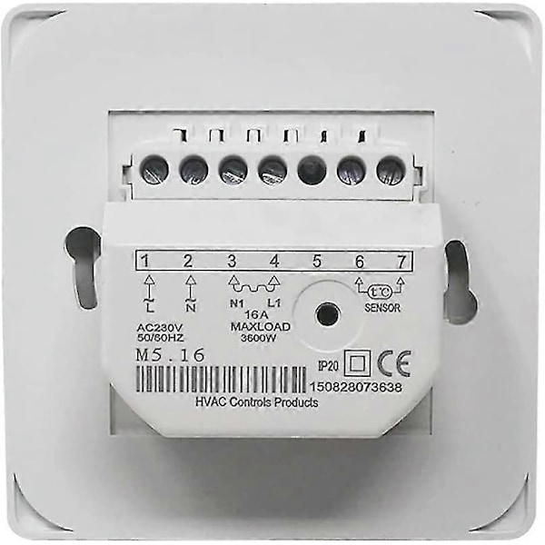 Manuell Golvvärmetermostat 220v 16a, Elektrisk Golvvärmecontroller Mekanisk Rumsthermostat Med Golvsensorprob 1st