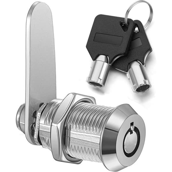 Tubular Cam Lock - LARGEIGHT - Säkerhetslås - Grå - 2 nycklar - Säkerhetsnivå 3