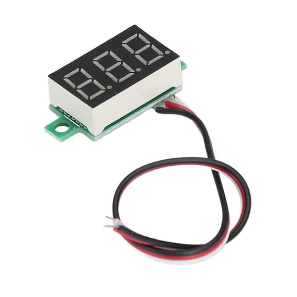 Højkvalitets 2 stk. grønt lys tre-leder DC digital display voltmeter hoved 0,36