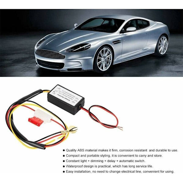 DRL-controller-modul, vandtæt LED intelligent dagslys-dæmper DRL Auto On/Off