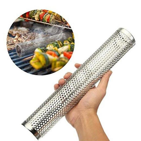 BBQ Grillgenerator i rustfritt stål med perforert nett - Røykrør for grilling