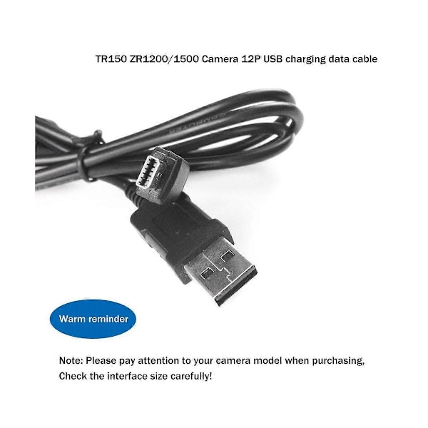 USB-kabel til Exilim EX-S10 EX-S12 EX-Z80 EX-Z77 EX-Z2 EX-Z9 EX-Z90 EX-Z2000 EX-Z2200 EX-Z2300 TR20