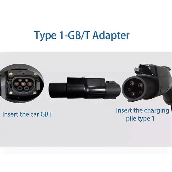 Type1 til GBT Adapter 32A 1P/ Denne adapter bruges til at oplade GBT elbiloplader på J1772 Type 1 EV