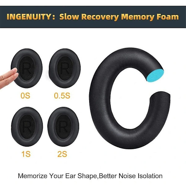 Ørepude til Bose Quiet Comfort 35 - QC35 Sort_as