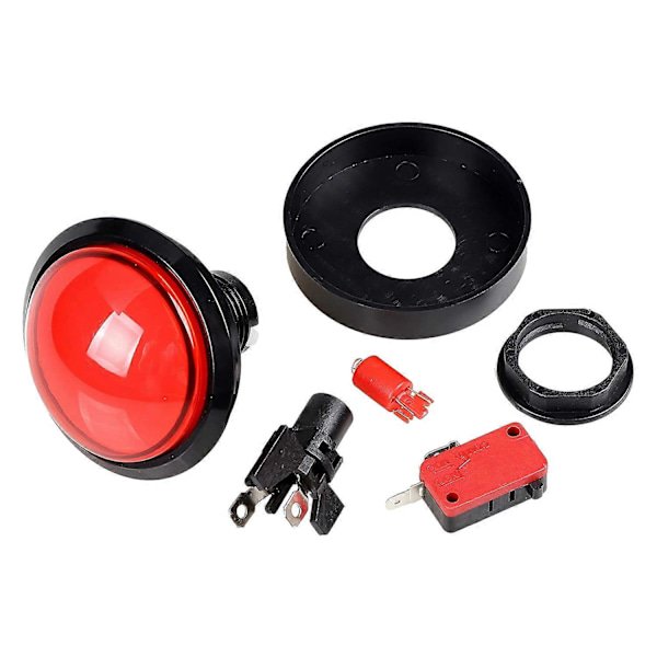 5X Arcade-knapper 60mm Dome 2.36 tommer LED Trykknapp med -Bryter for Arcade-maskin Konsoll
