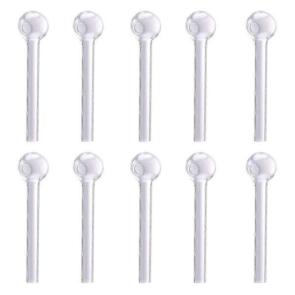 10 stk Glas Pyrex Drikkestraws Pakke Rundt Hoved Design Genanvendelig Miljøvenlig