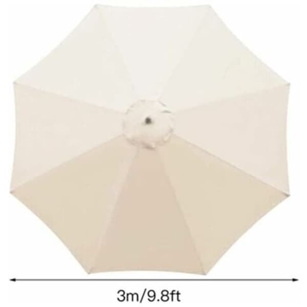 Erstatningstrekk til parasoll. 8 spiler. 3 m. vanntett. UV-beskyttelse. erstatningsstoff. beige