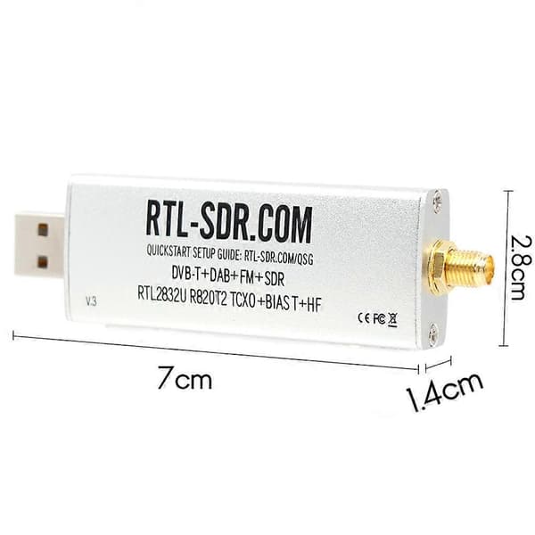 SDR V3 R820T2 RTL2832U 1PPM TCXO SMA RTLSDR Kommunikationssystem
