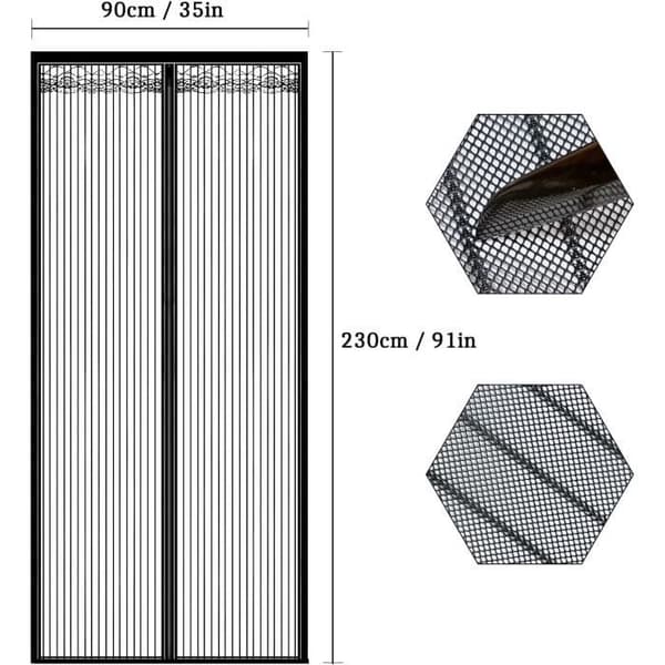 Myggenet til døre og vinduer - 90x230cm - Magnetisk - Justerbart - Insektresistent