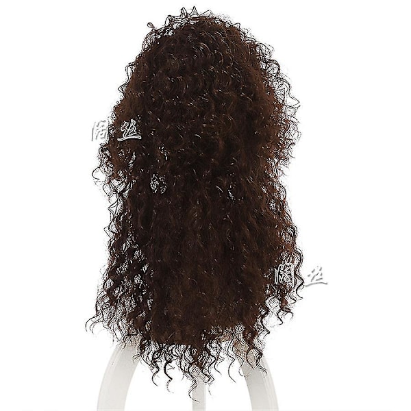 Bellatrix Lestrange Lang Brunt Bølget Parukk - Filmfigur - Bella Wigs - Varmebestandig Cosplay Kostyme Parukk + Parukkhette