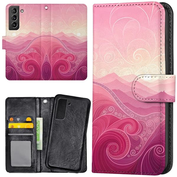Samsung Galaxy S21 Plus - Plånboksfodral/Fodral Rosa Kullar