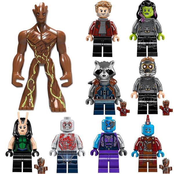 9 stk. Guardians of the Galaxy Minifigurer Byggeklodser Legetøj Børnegaver