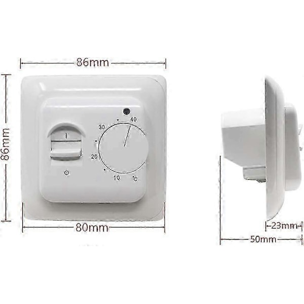 Manuell Elektrisk Gulvvarme Termostat Med AC 220V 16A Sonden, Mekanisk Gulvvarme Termostatstyring g20242188559