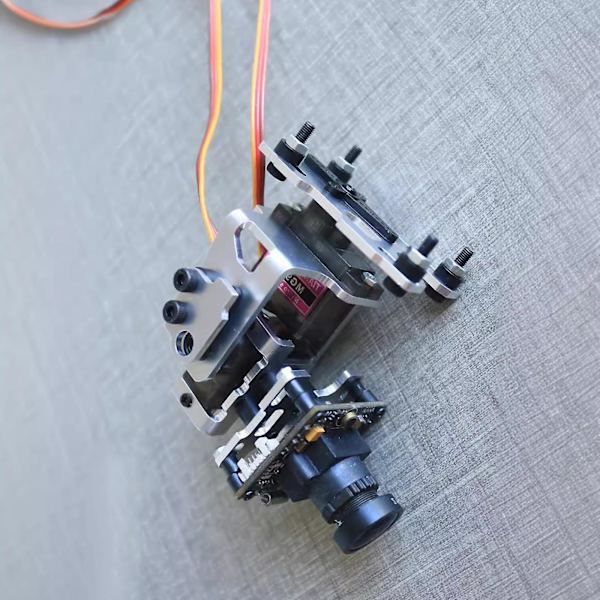 2-axlig Gimbal FPV Gimbal Drone Gimbal med 2 metallservon för flygplanskamera, aluminiumlegering