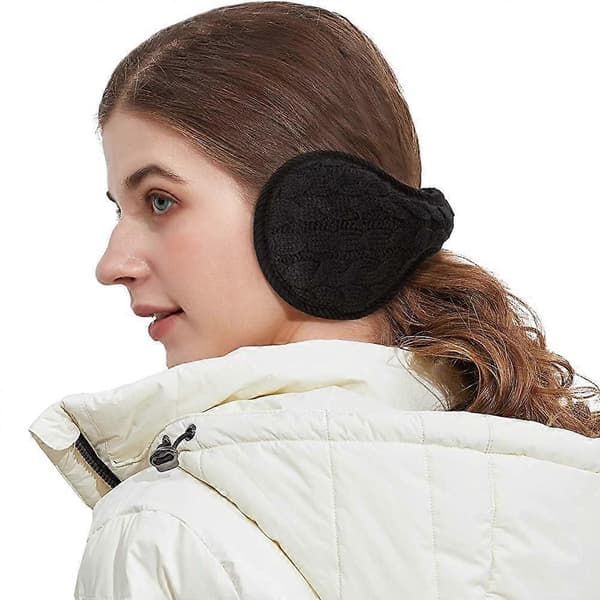 Varma Stickade Öronmuffar Vikbara Öronmuffar Vinter Öronmuffar Unisex Öronmuffar