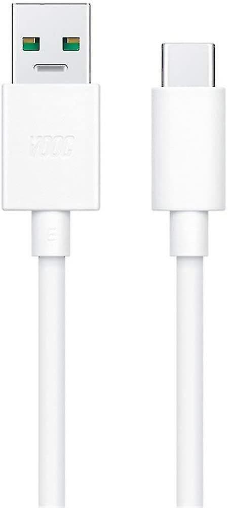Officiell Oppo DL129 VOOC USB Type C till USB Type A datakabel - Vit (Bulkförpackad)