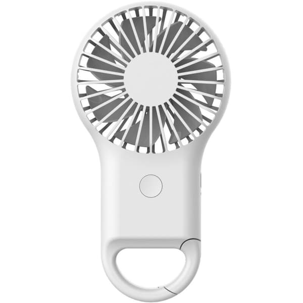 Bærbar ventilator - Miniventilator - Bærbar USB-ventilator - Køling - Med karabinhage - Plast - Hvid