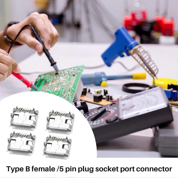10 st Typ B Micro USB Hona 5-Pin Jack Port Socket Kontakt Reparationsdelar