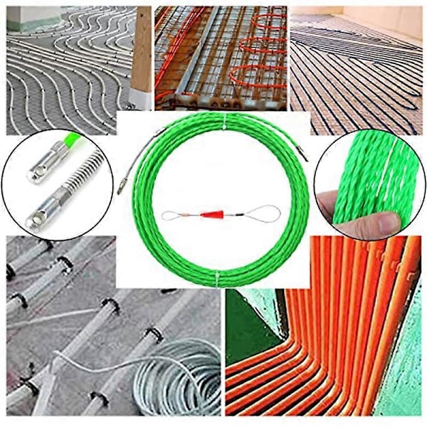 10M 33Ft Fisketape Kabeltrekker Kit 4.5Mm PET Elektrisk Kabeltrekker Gjennom Vegg Wire Guide Enhet