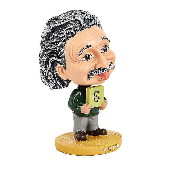 Einstein skakar på huvudet hartsdocka biltillbehör heminredning leksak present