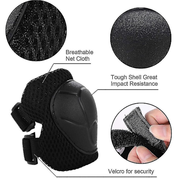 Kneepads for Barn - 6 i 1 Kneepadssett for Barn - Justerbare Albuepads