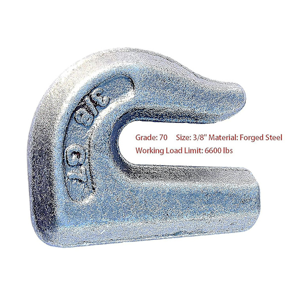 Svetsbar Grab Chain Hook G70 3/8\" Svetsbar Kedje-Grab-Krok Hink Flatbed Trailer Wrecker Bogsering Fästning Smidd Stål Arbetsbelastningsgräns: 6600 Lbs - -