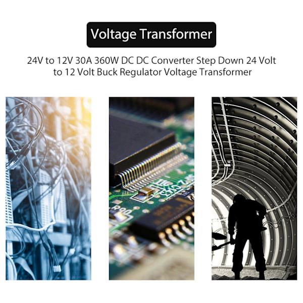 24V till 12V 30A 360W DC DC-omvandlare Steg ner 24 Volt till 12 Volt Buck