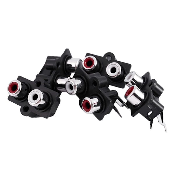 5 stk. PCB-montering 2-positions stereo audio video jack hun-stik