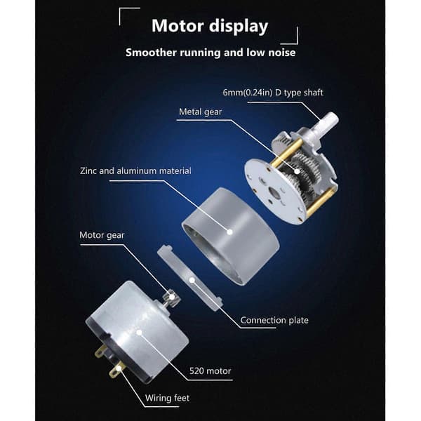 Høykvalitets JGB37-520 DC reduksjonsmotor DC24V35RPM