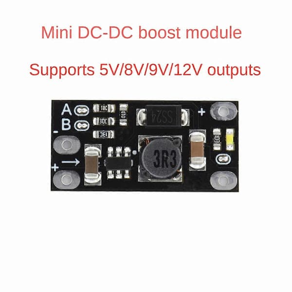 20 stk. Mini DC-DC Boost Step Up Konverter 3.7V til 12V Spenningsregulator Litium Batteri Boost Modul