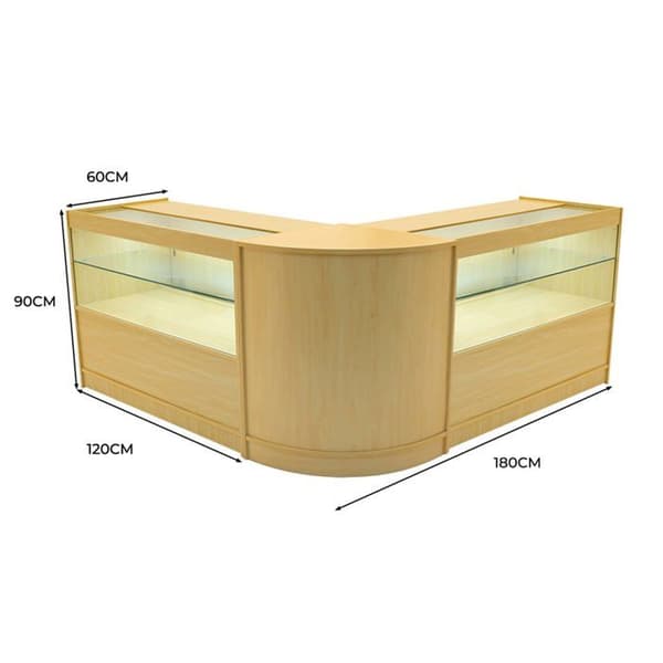 Säkerhetsförvaringsdisk i MDF Lönn med LED Set Selene C1200 CM60 beige