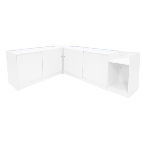 Låsebare MDF Hvid Salgsborde med LED Sæt C1500 CM60 TB60 beige