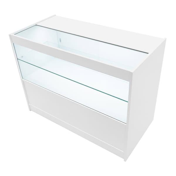 Försäljningsdiskar med lås i vit MDF med LED-set C1200 CM60 TB60 Vit