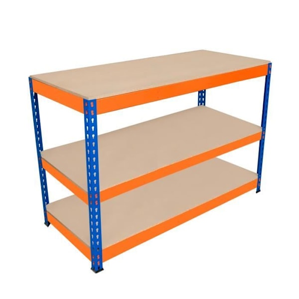 3-tasoinen työpaja autotalli askartelulle, 300kg per hylly 120 x 60 x 90cm Blå & Orange