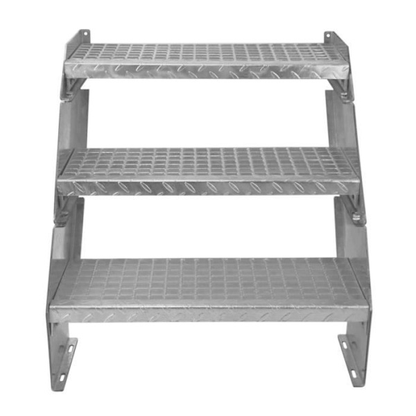 Gallertrappsteg 600 mm x 240 mm - Galvaniserat stål DIN 24537 EN ISO 1461 Pengar