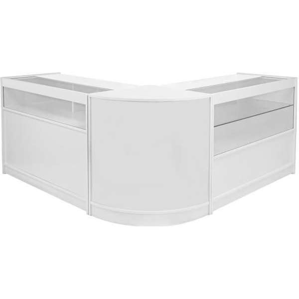 Paket Leo, set med glänsande vita diskmontrar för butiker och butiker, 1 CM60-disk, 1 C1200-disk och 1 B1200-disk Vit