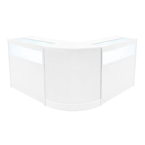 Compressor med låsbara försäljningsdiskar i vit MDF med LED, Set Iris B900 CM60 Vit