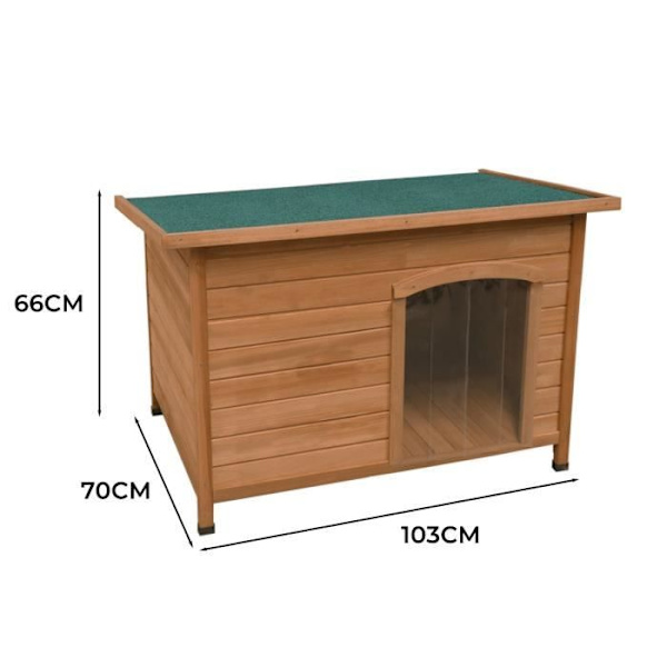 Kennel för medelstora hundar - granträ - brun - 70 x 103 x 63 cm - inomhus/utomhus kastanj